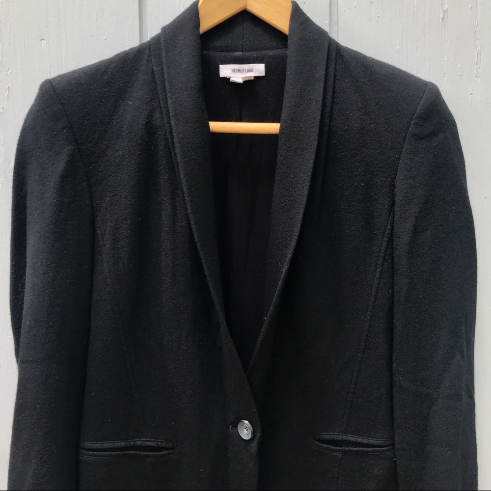 Helmut Lang 100% Wool Single-Button Shawl-Lapel B… - image 3